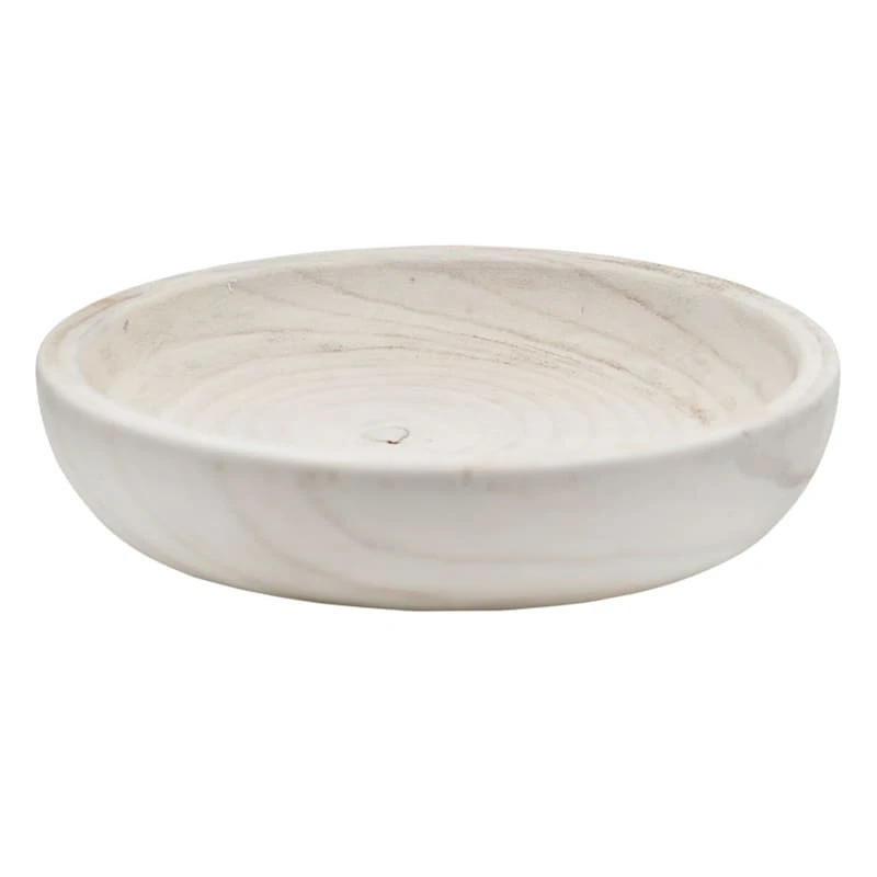 Ty Pennington Bleached Wood Round Decorative Tray, 16"