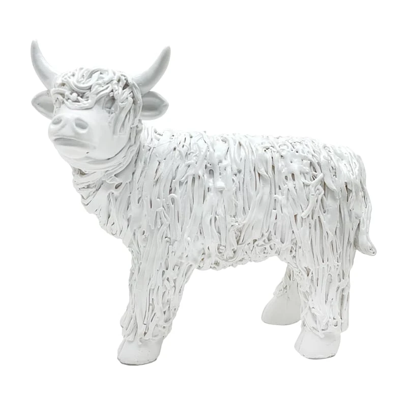 Ty Pennington White Highland Cow Figurine, 6.3"