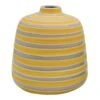 Ty Pennington Yellow & Grey Striped Ceramic Vase, 7"