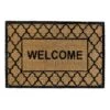 Welcome Black Quatrefoil & Natural Coir Mat, 22x34