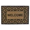 Welcome Geometric Natural & Black Coir Mat, 18x27