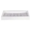 White Damask Faux Wood Tray, 12X6