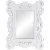 White Engraved Framed Studio Wall Mirror, 20x25