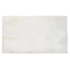 White Faux Fur Shag Flokati Accent Rug, 27x45