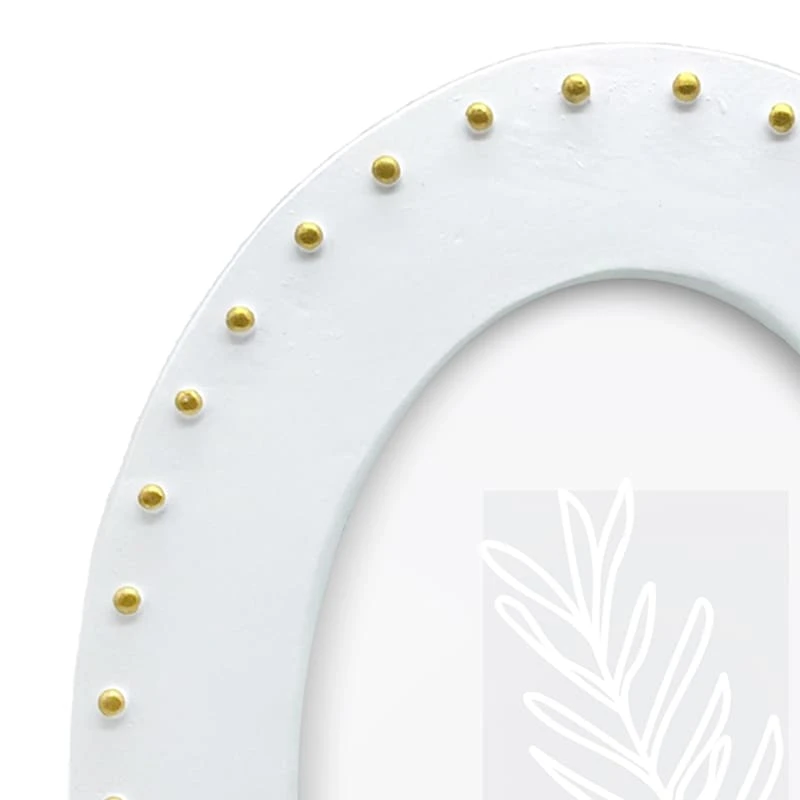White & Gold Oval Tabletop Photo Frame, 4x6 - Image 2