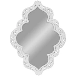 White Ornate Wall Mirror, 10x14
