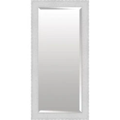 White Scalloped Edges Floor Mirror, 32x66