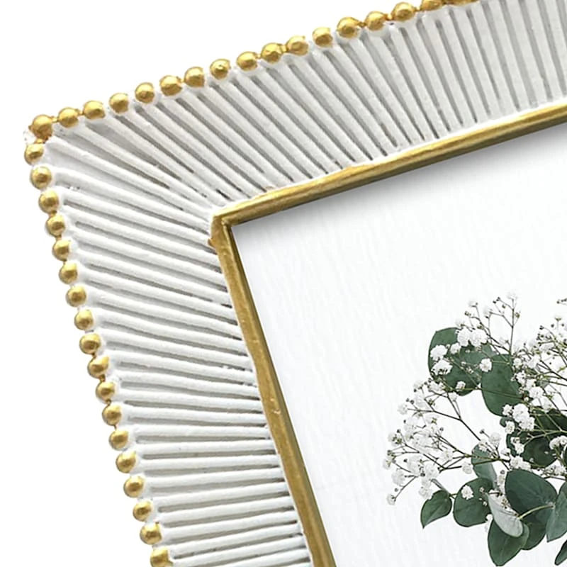 White With Gold Edge Tabletop Photo Frame, 4x6 - Image 2