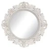 Whitewashed Ornate Wall Mirror, 20"