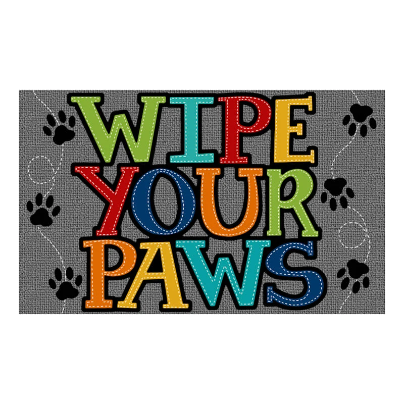 Wipe Your Paws Grey Doormat, 18x30