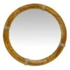 Wood Framed Round Wall Mirror, 16"
