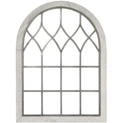 Wood & Metal Arched Window Wall Decor, 23x31