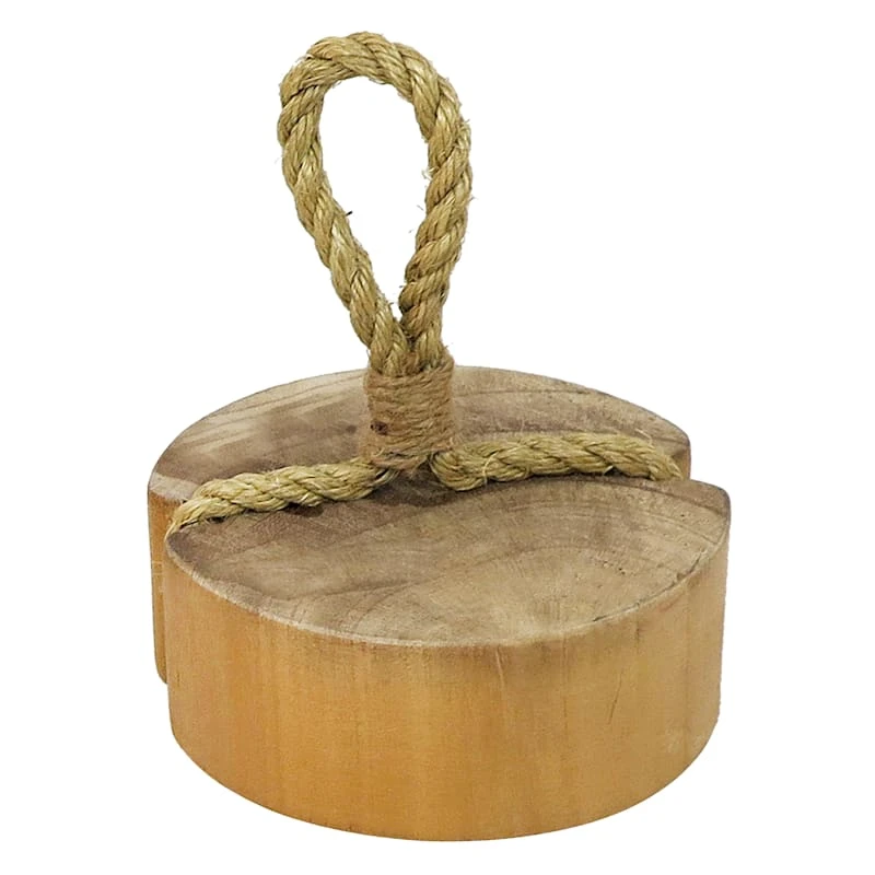 Wooden Decor With Rope, 2.5"