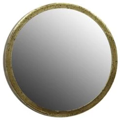 Yellow Accent Round Wall Mirror, 7"