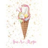 You Are Magic Ice Cream Cone Foiled Canvas Wall Art, 12x16